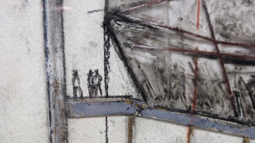 detail of big air package drawing by christo