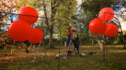 Instaling balloons in Lancaster